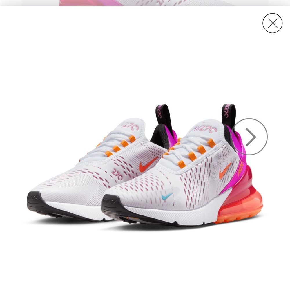 NIKE - WOMEN - AIR MAX 270 - WHITE/BRIGHT CRIMSON/FUCHSIA
